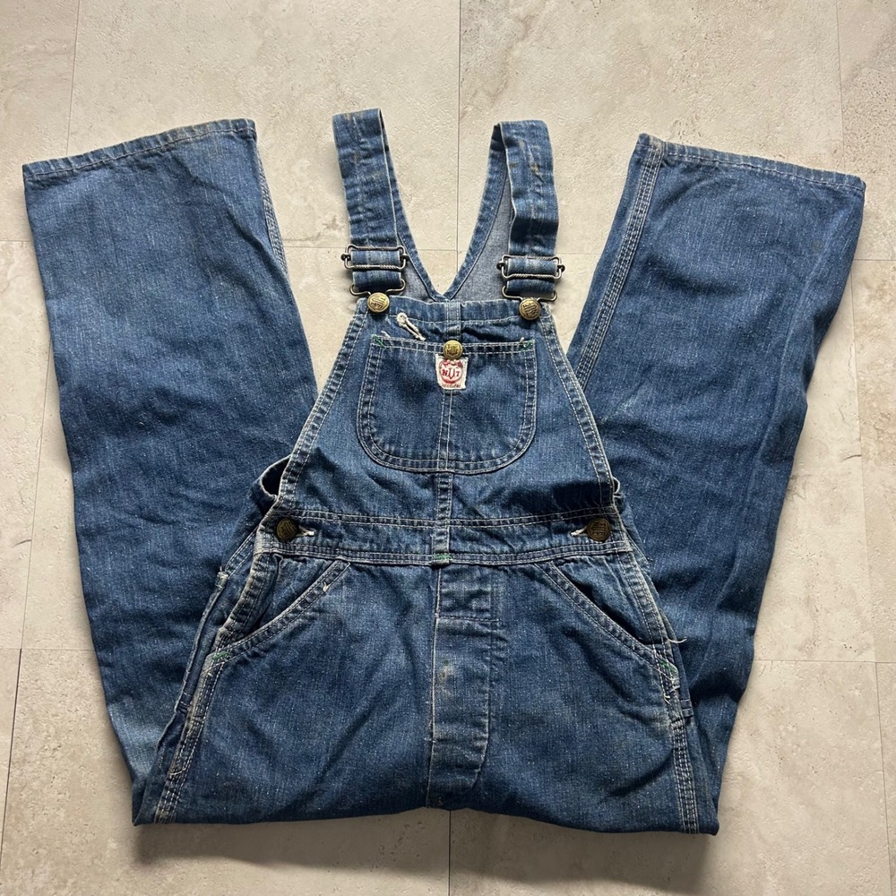 Tuf Nut Denim Overalls Blue Kids Size 6 Vintage Workwear Bib Jeans 1081